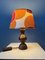 Vintage Space Age Table Lamp with Orange Textile Shade, 1970s, Image 3
