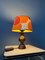 Vintage Space Age Tischlampe mit orangefarbenem Textilschirm, 1970er 4