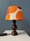 Vintage Space Age Table Lamp with Orange Textile Shade, 1970s, Image 1