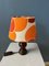 Vintage Space Age Table Lamp with Orange Textile Shade, 1970s, Image 8