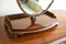 Vintage Mahogany Oval Shaving Mirror 9