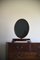 Vintage Mahogany Oval Shaving Mirror 2