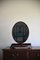 Vintage Mahogany Oval Shaving Mirror 1