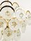 Large Murano Glass Disc Brass Chandelier, Italy, 1970s 11
