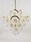 Large Murano Glass Disc Brass Chandelier, Italy, 1970s 9