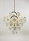 Large Murano Glass Disc Brass Chandelier, Italy, 1970s 12