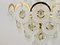 Large Murano Glass Disc Brass Chandelier, Italy, 1970s 14