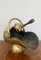 George III Brass Helmet Coal Scuttle with Original Shovel, 1800s, Set of 2 4