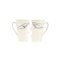 Weiße Kissing Tassen aus Keramik von Studio Zwartjes, 2er Set 1