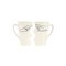 White Ceramic Kissing Mugs by Studio Zwartjes, Set of 2 1