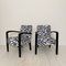 Art Deco French Armchairs in Black Wood and Zebra Fabric, 1930s, Set of 2 12