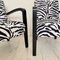 Art Deco French Armchairs in Black Wood and Zebra Fabric, 1930s, Set of 2 10