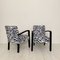 Art Deco French Armchairs in Black Wood and Zebra Fabric, 1930s, Set of 2 14