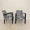 Art Deco French Armchairs in Black Wood and Zebra Fabric, 1930s, Set of 2 9