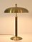 Large Swedish Grace Brass and Leather Table Lamp by Einar Bäckström, 1930s 2