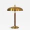 Large Swedish Grace Brass and Leather Table Lamp by Einar Bäckström, 1930s 1