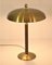 Large Swedish Grace Brass and Leather Table Lamp by Einar Bäckström, 1930s 6