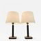 Glass, Leather and Brass Table Lamps by Uppsala Armaturfabrik, Set of 2 1