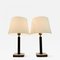 Glass, Leather and Brass Table Lamps by Uppsala Armaturfabrik, Set of 2, Image 1