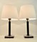 Glass, Leather and Brass Table Lamps by Uppsala Armaturfabrik, Set of 2 2