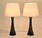 Modern Swedish Olivegreen Glass Table Lamps by Bernt Nordstedt for Bergboms, Set of 2 3