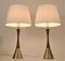 Modern Swedish Teak and Brass Table Lamps, Made in Denmark for Bergboms, Set of 2 3