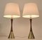 Modern Swedish Teak and Brass Table Lamps, Made in Denmark for Bergboms, Set of 2, Image 3