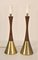 Modern Swedish Teak and Brass Table Lamps, Made in Denmark for Bergboms, Set of 2 8