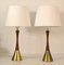 Modern Swedish Teak and Brass Table Lamps, Made in Denmark for Bergboms, Set of 2 6