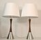 Modern Swedish Brushed Aluminium and Teak Table Lamps by Bergboms, Set of 2 10