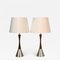 Modern Swedish Brushed Aluminium and Teak Table Lamps by Bergboms, Set of 2 1