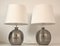 Silvered Ceramic Table Lamps by Bitossi for Bergboms, 1960s, Set of 2 7