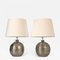 Silvered Ceramic Table Lamps by Bitossi for Bergboms, 1960s, Set of 2 1