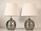 Silvered Ceramic Table Lamps by Bitossi for Bergboms, 1960s, Set of 2 2