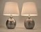 Silvered Ceramic Table Lamps by Bitossi for Bergboms, 1960s, Set of 2 3