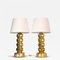 Large Golden Mercury Glass Table Lamps by Gustav Leek for Flygsfors, 1960s, Set of 2, Image 1