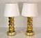 Large Golden Mercury Glass Table Lamps by Gustav Leek for Flygsfors, 1960s, Set of 2 5