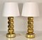 Large Golden Mercury Glass Table Lamps by Gustav Leek for Flygsfors, 1960s, Set of 2 6