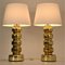 Large Golden Mercury Glass Table Lamps by Gustav Leek for Flygsfors, 1960s, Set of 2 2