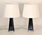 Blue Doublecoated Glass Table Lamps by Carl Fagerlund for Orrefors, 1950s, Set of 2 6