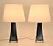 Blue Doublecoated Glass Table Lamps by Carl Fagerlund for Orrefors, 1950s, Set of 2 7