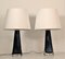 Blue Doublecoated Glass Table Lamps by Carl Fagerlund for Orrefors, 1950s, Set of 2 2