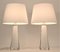 Weiße Tischlampen aus doppelt beschichtetem Glas von Carl Fagerlund für Orrefors, 1950er, 2er Set 4