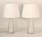 Lámparas de mesa de vidrio de doble capa blanco de Carl Fagerlund para Orrefors, años 50. Juego de 2, Imagen 1