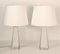 White Doublecoated Glass Table Lamps by Carl Fagerlund for Orrefors, 1950s, Set of 2 1