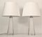 Lámparas de mesa de vidrio de doble capa blanco de Carl Fagerlund para Orrefors, años 50. Juego de 2, Imagen 3