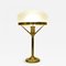 Swedish Grace Brass and Glass Table Lamp from Pukeberg, 1920s, Image 1