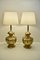 Large Brass and Gemstone Buddha Table Lamps, Set of 2 3