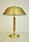 Swedish Art Deco Brass and Oak Table Lamp by Falkenbergs Belysning Ab, 1940s 1