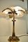 Art Nouveau Bronze and Frosted Glass Table Lamp, 1950s 12